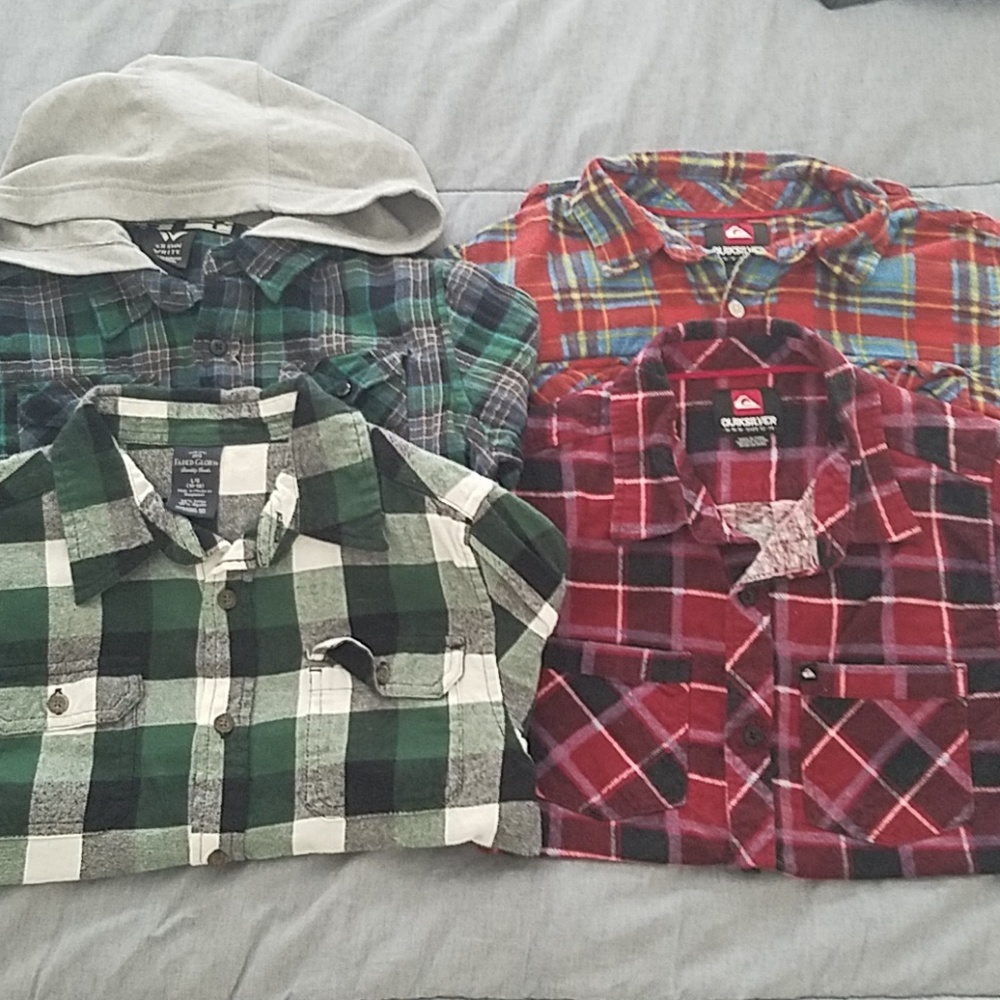 Youth L/S Flannel Shirts - Set of 4